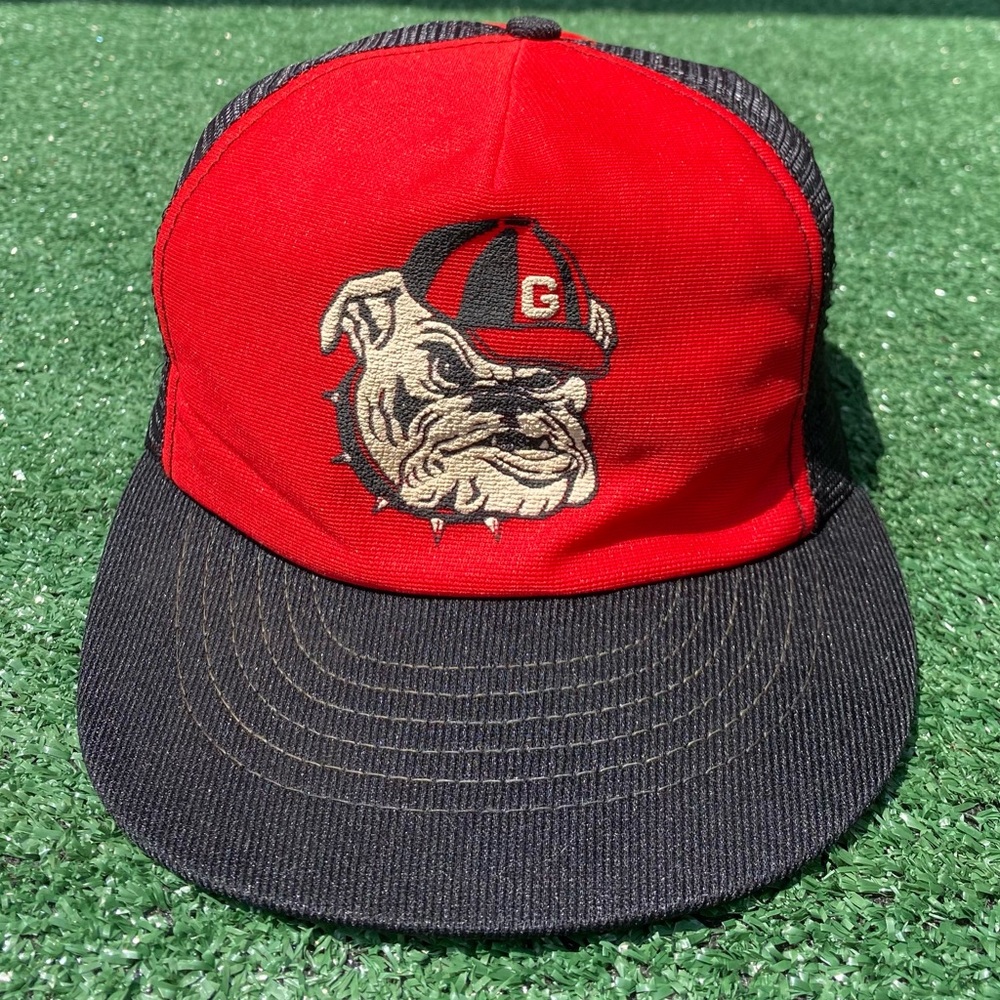 Rare Vintage 80’s University Of Georgia Bulldogs UGA Colorblock Mesh Trucker Hat